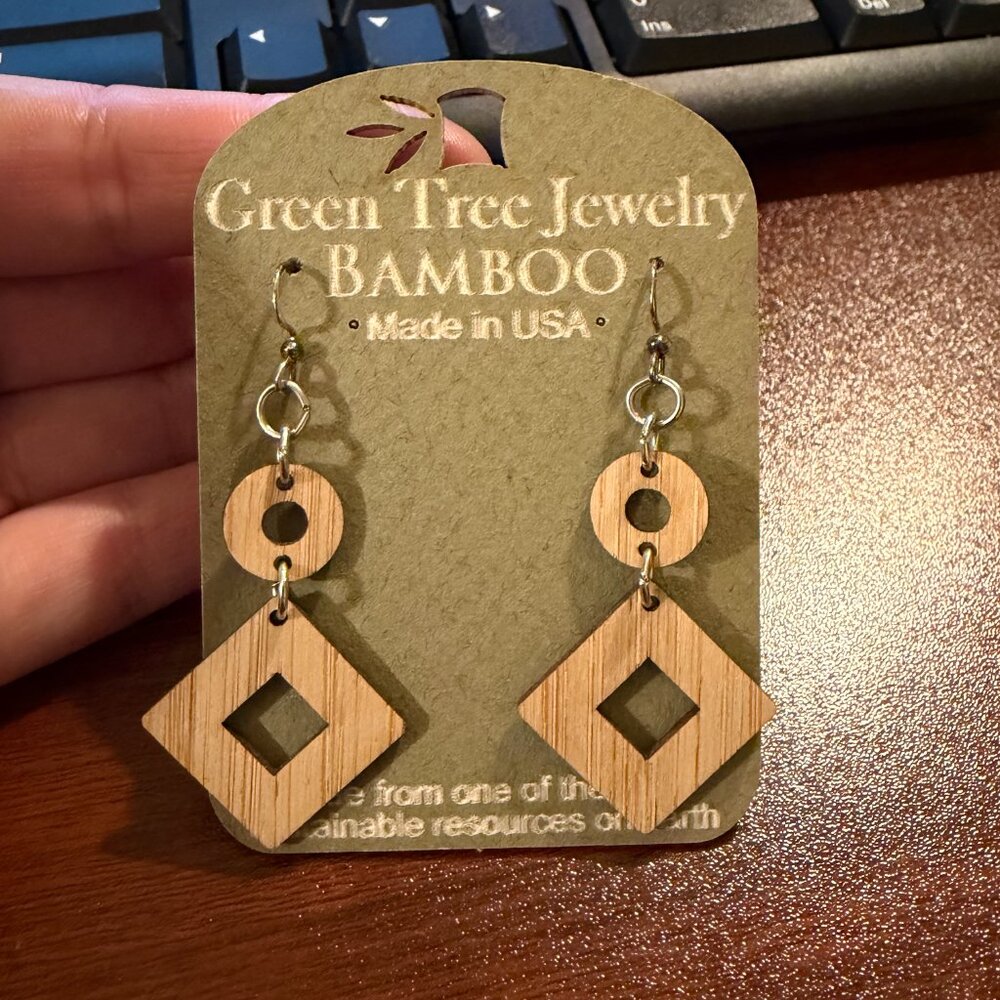 Green Tree Bamboo Earrings "Hatha"